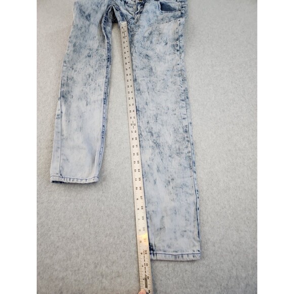 This is mine skinny Acid Washed denim 80s 90s jeans SZ 9 Inseam 32.5" waist 32" - Picture 3 of 11